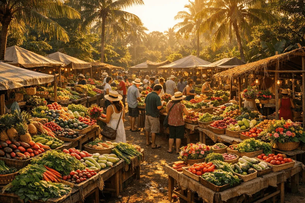 Fresh organic produce arranged on a table