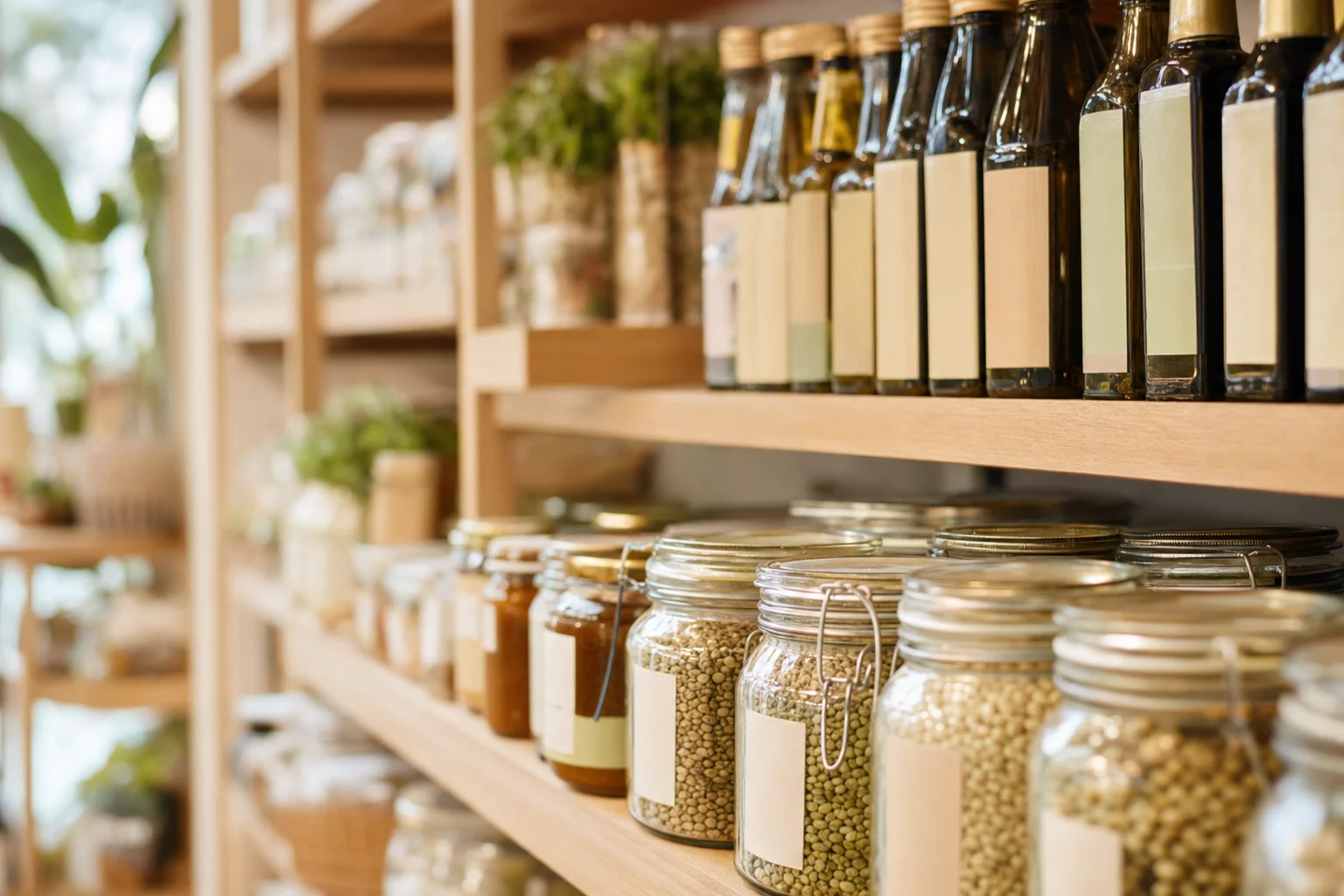 Shelves of certified organic products in a Naturespan store