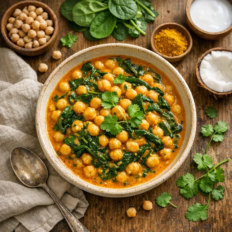 Chickpea & Spinach Curry