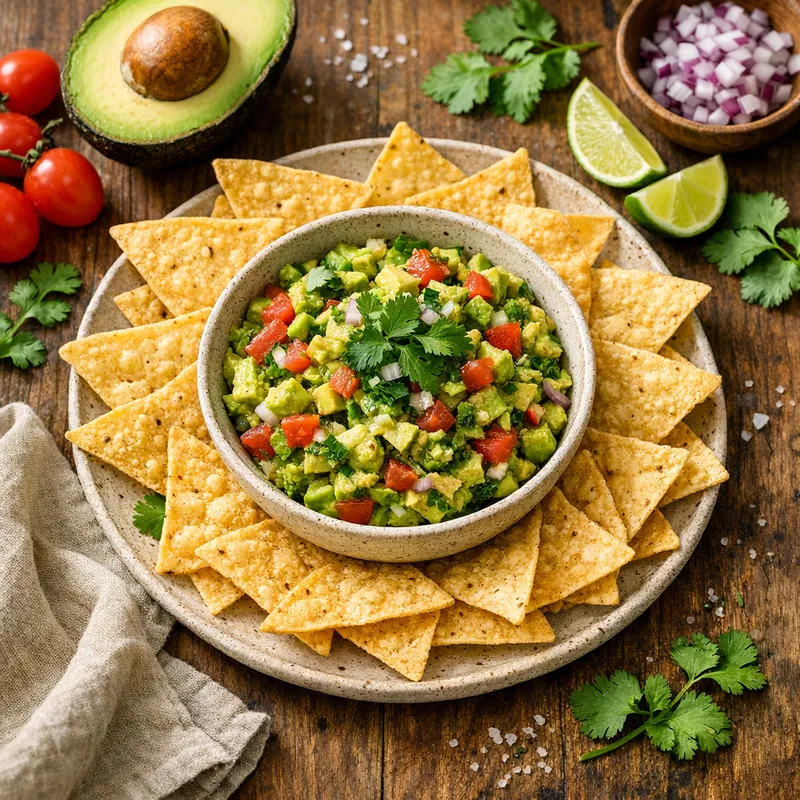 Fresh Guacamole with Corn Chips