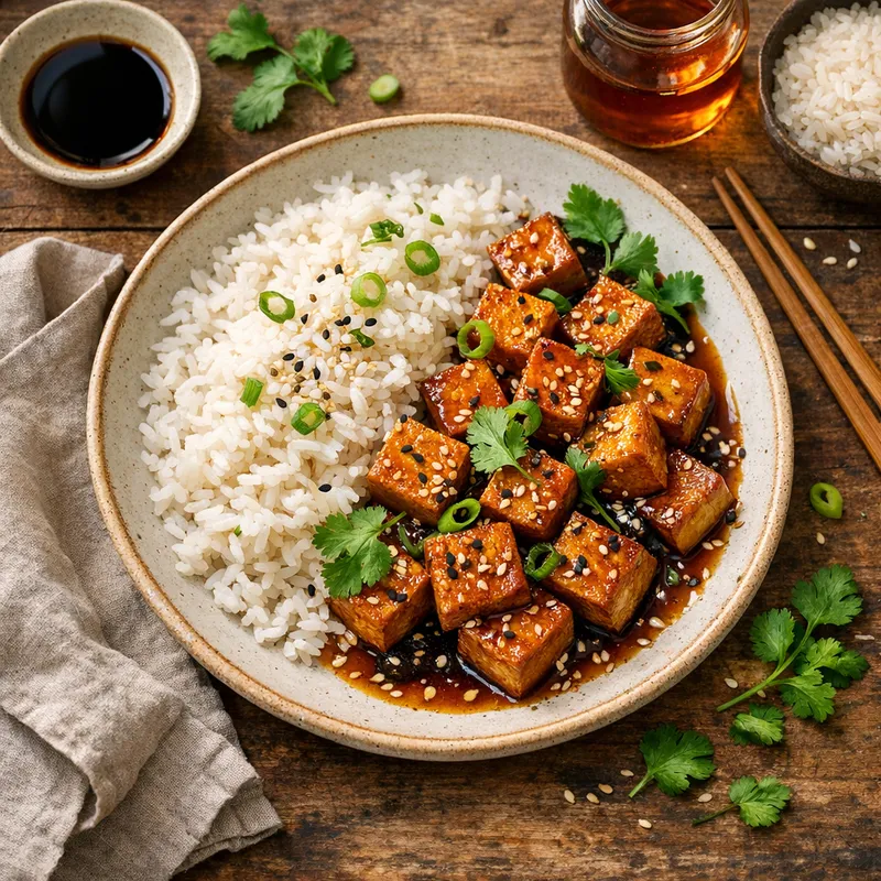 Tofu Teriyaki with Rice