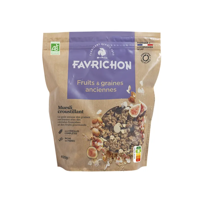 Crunchy Fruit And Ancient Grains Muesli, Palm Oil Free, 450g, FAVRICHON
