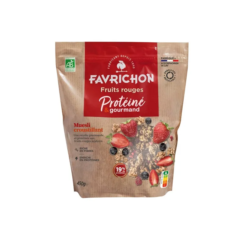 Crunchy Red Fruit Protein Muesli 450g, FAVRICHON
