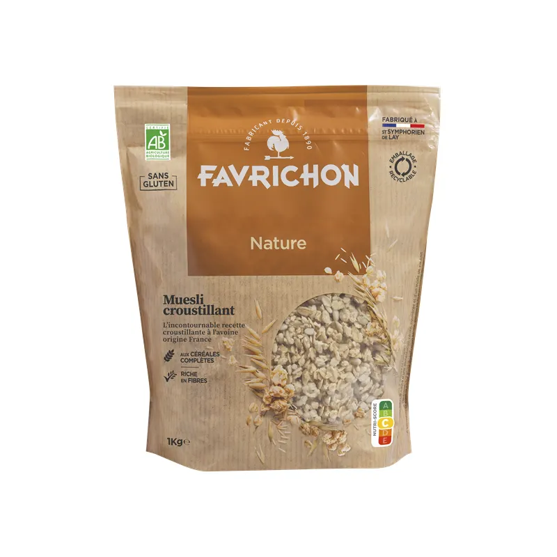 Crispy Plain Muesli, Gluten Free 1kg, FAVRICHON