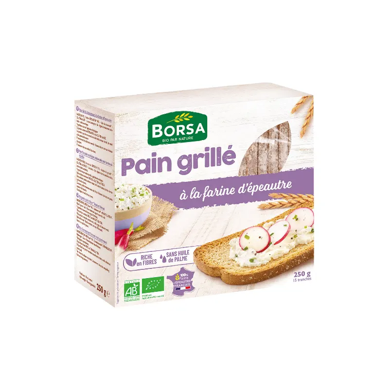 Grilled Spelt Flour Bread 250g, BORSA