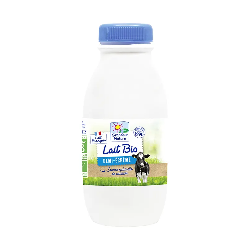 UHT Semi Skimmed Milk Bottle 50cl, GRANDEUR NATURE