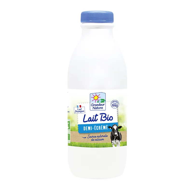 UHT Semi Skimmed Milk Bottle 1l, GRANDEUR NATURE
