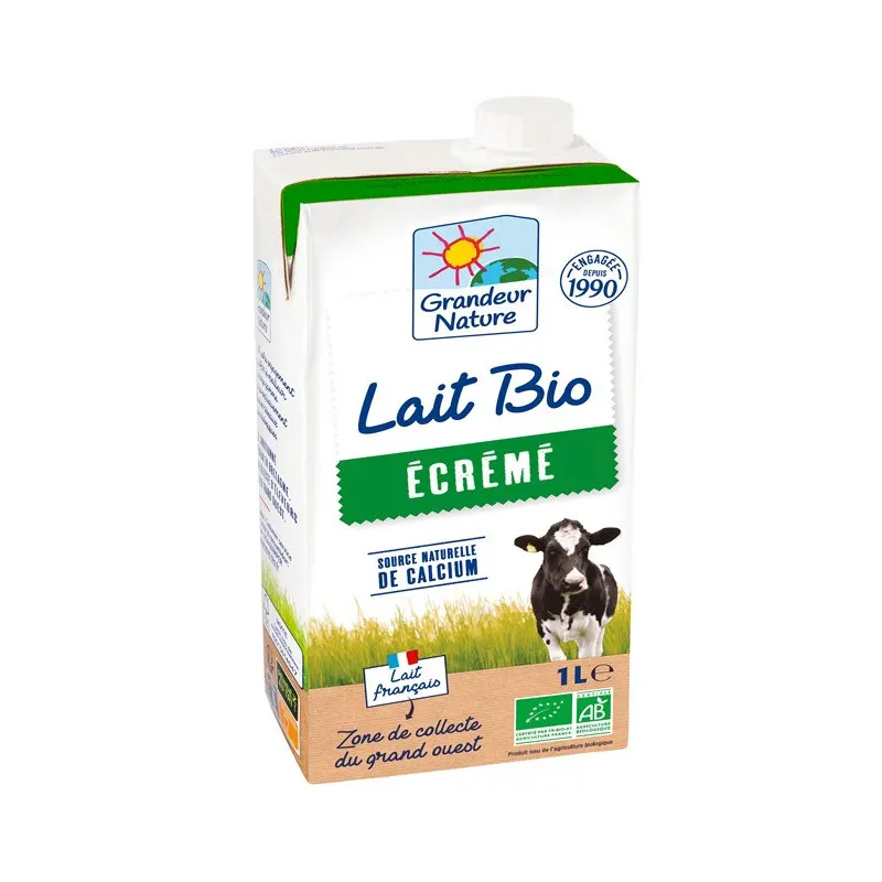 UHT Skimmed Milk Carton 1l, GRANDEUR NATURE