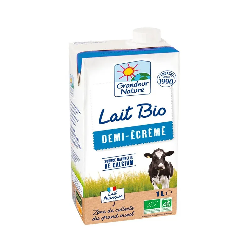 UHT Semi Skimmed Milk Carton 1l, GRANDEUR NATURE