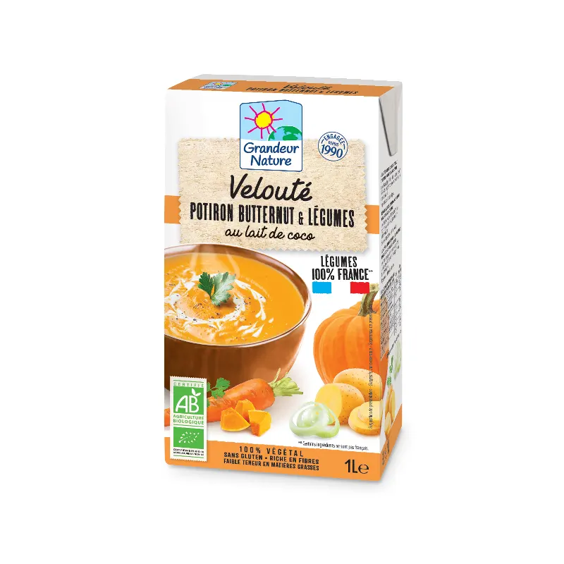 Creamy Pumpkin, Butternut Squash And Vegetables Soup 1l, GRANDEUR NATURE