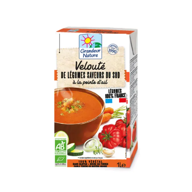 Southern Vegetables Soup, With A Hint Of Organic Garlic 1l, GRANDEUR NATURE