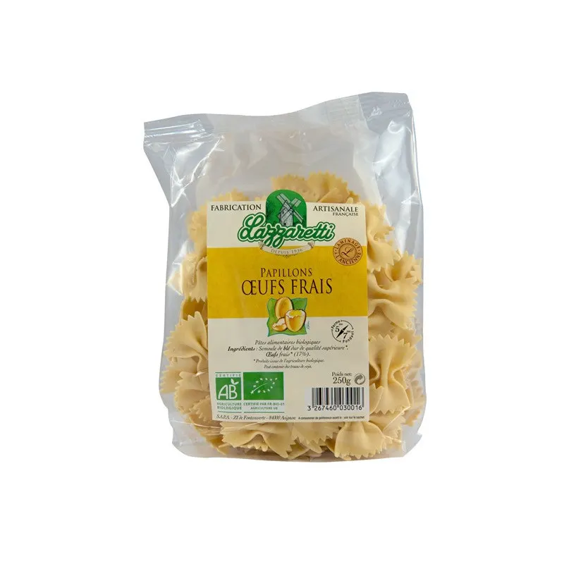 Organic Egg Butterfly Pasta 250g, LAZZARETTI