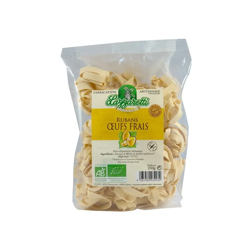 Organic Fresh Egg Ribbon Pasta 250g, LAZZARETTI