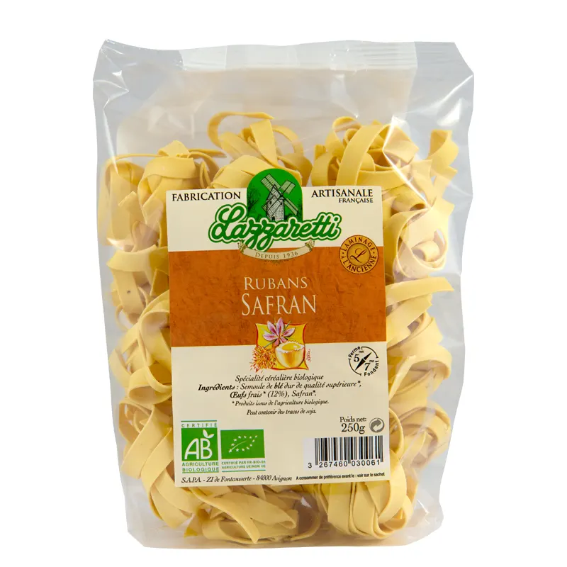 Saffron Ribbon Pasta 250g, LAZZARETTI