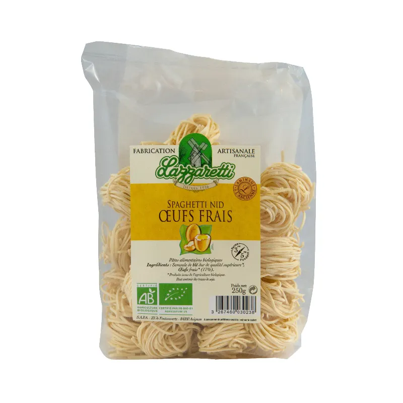 Organic Fresh Egg Nest Spaghetti Pasta 250g, LAZZARETTI