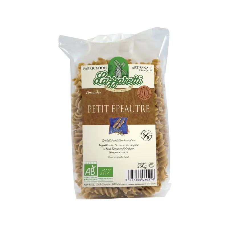Organic Petit Epeautre France Twists Pasta 250g, LAZZARETTI