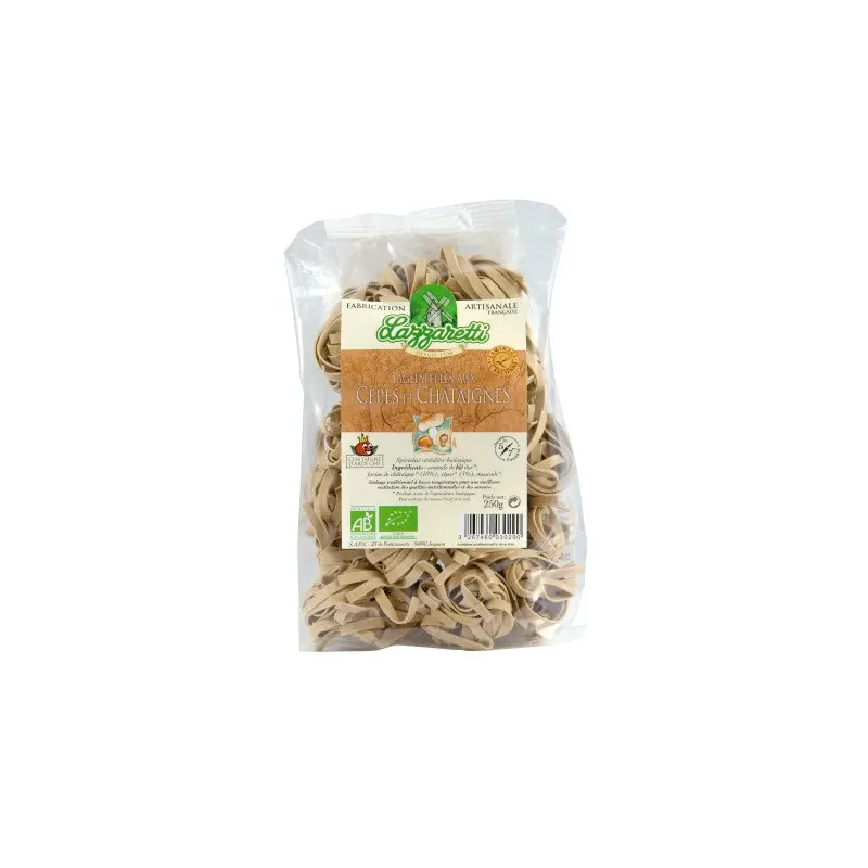 Organic Porcini Mushroom and Chestnut Tagliatelle Pasta 250g, LAZZARETTI