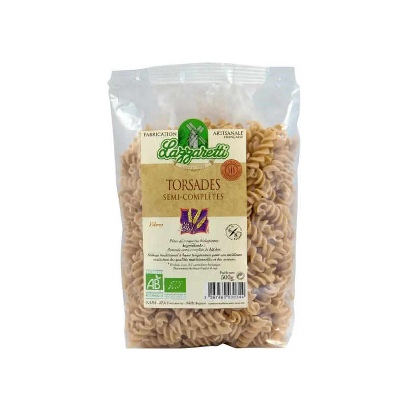 Organic 1/2 Whole Twists Pasta 500g, LAZZARETTI