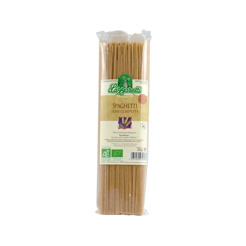 Organic 1/2 Whole Spaghetti Pasta 500g, LAZZARETTI