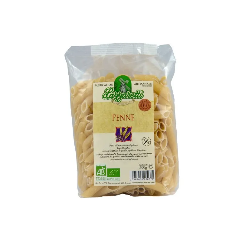 Organic White Penne Pasta 500g, LAZZARETTI