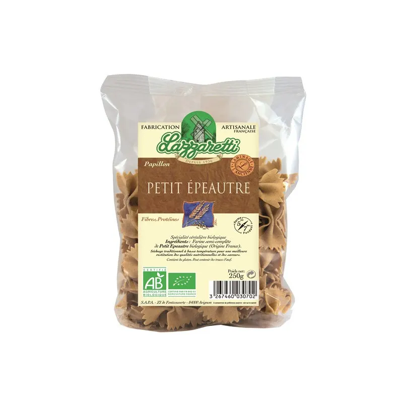 Organic Petit Epeautre Butterfly Pasta 250g, LAZZARETTI