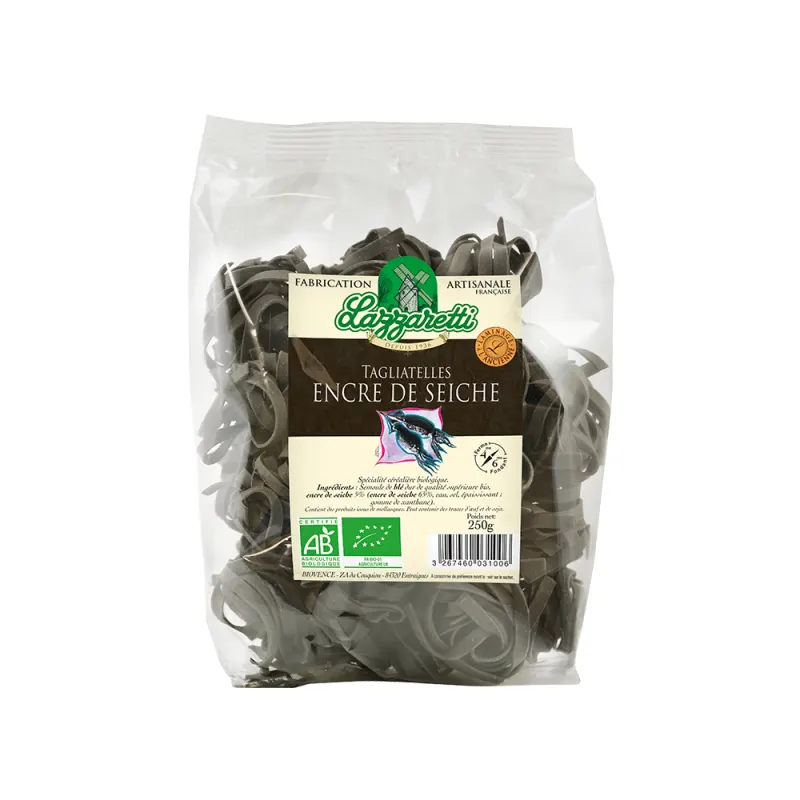 Organic Squid Ink Tagliatelle Pasta 250g, LAZZARETTI