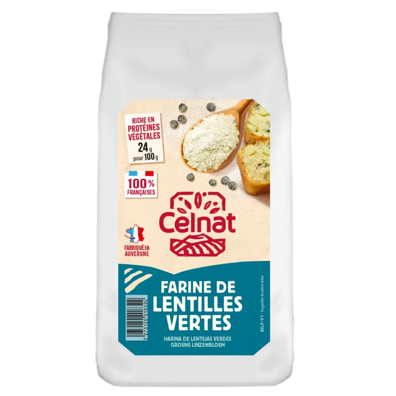 Green Lentil Flour From France 500g, CELNAT