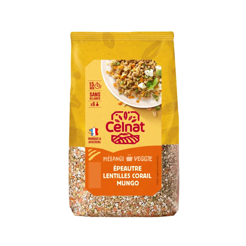 Spelt, Red Lentil And Mung Bean Mix 500g, CELNAT