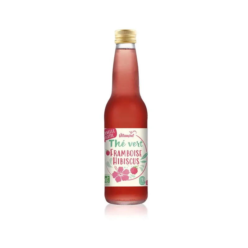 Iced Tea, Fair Trade Matcha Tea Raspberry Hibiscus 33cl, VITAMONT