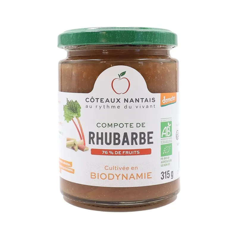 Rhubarb Puree Organic 315g, COTEAUX NANTAIS