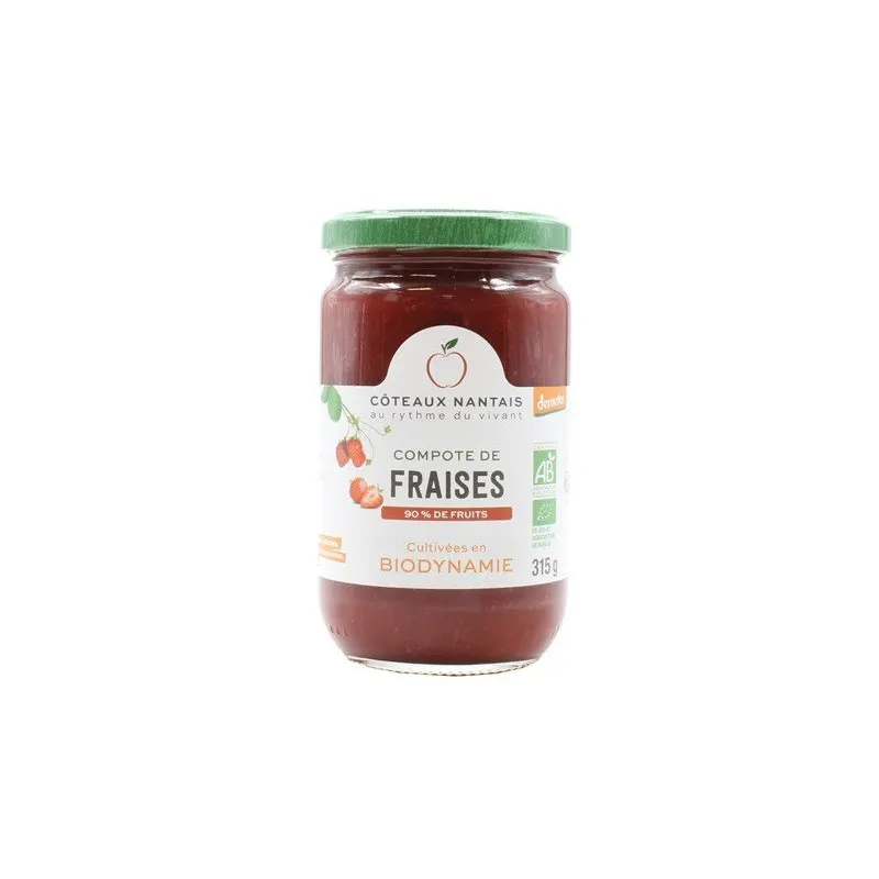 Strawberry Puree Organic 315g, COTEAUX NANTAIS