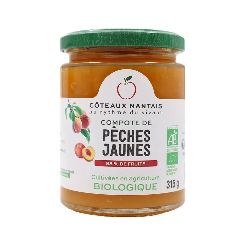 Yellow Peach Compote Fairtrade 315g, COTEAUX NANTAIS