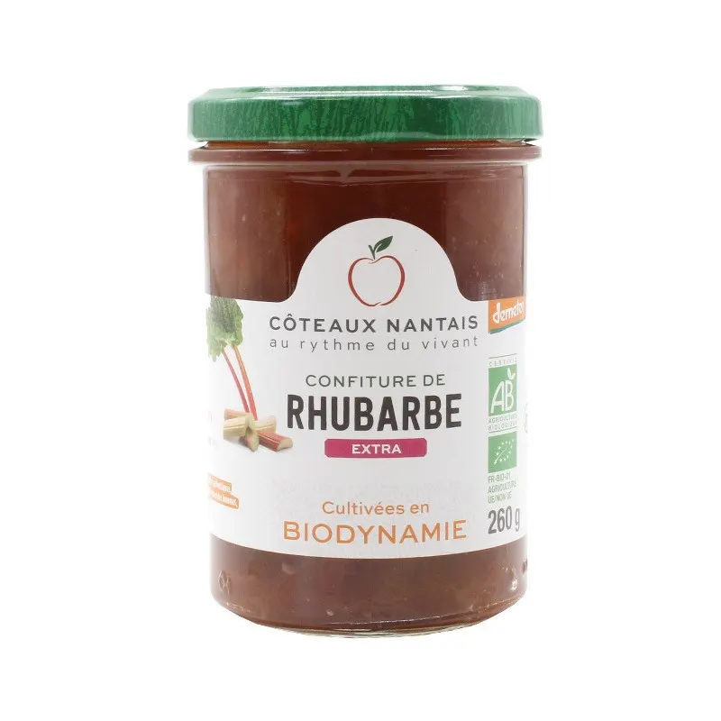 Extra Rhubarb Jam Organic 260g, COTEAUX NANTAIS
