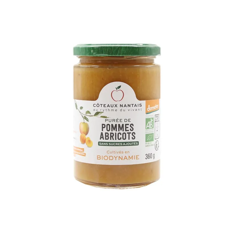 Apple Apricot Purée Demeter 360g, COTEAUX NANTAIS