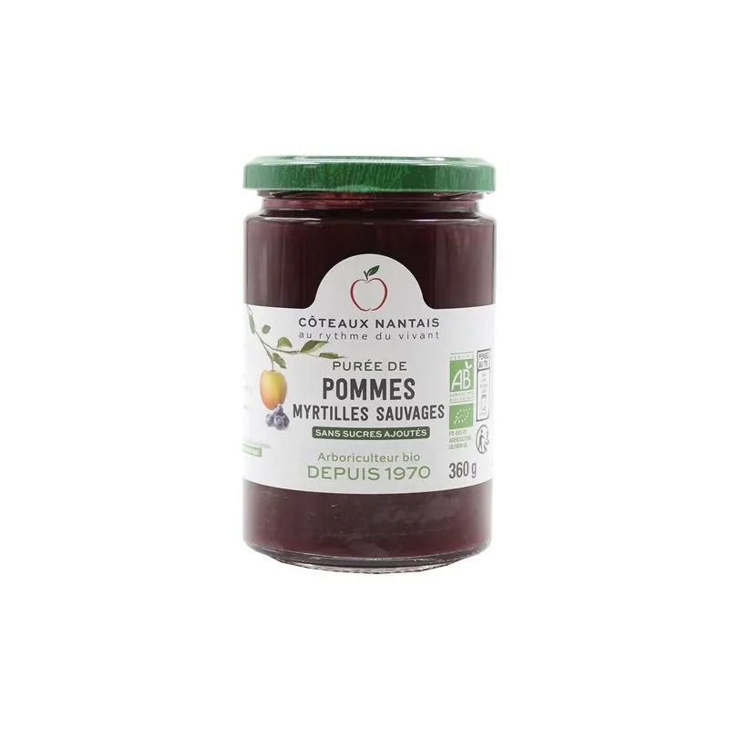 Apple Blueberry Purée 360g, COTEAUX NANTAIS