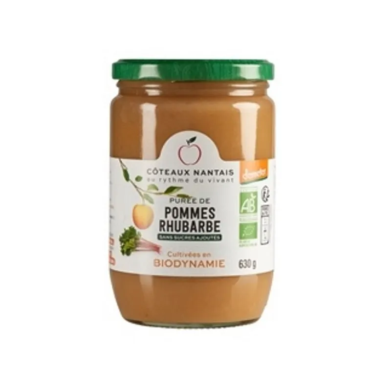 Apple Rhubarb Purée Demeter 630g, COTEAUX NANTAIS