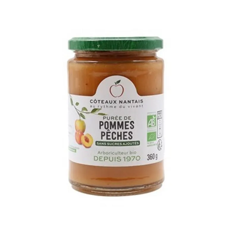 Apple Peach Purée 360g, COTEAUX NANTAIS