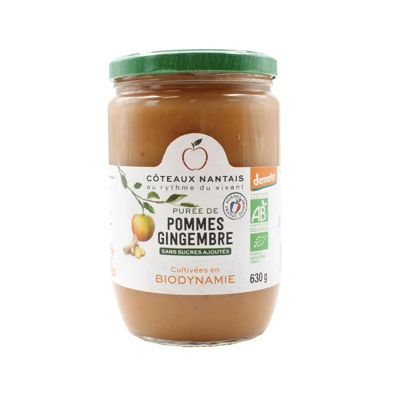 Apple Ginger Purée Demeter 630g, COTEAUX NANTAIS
