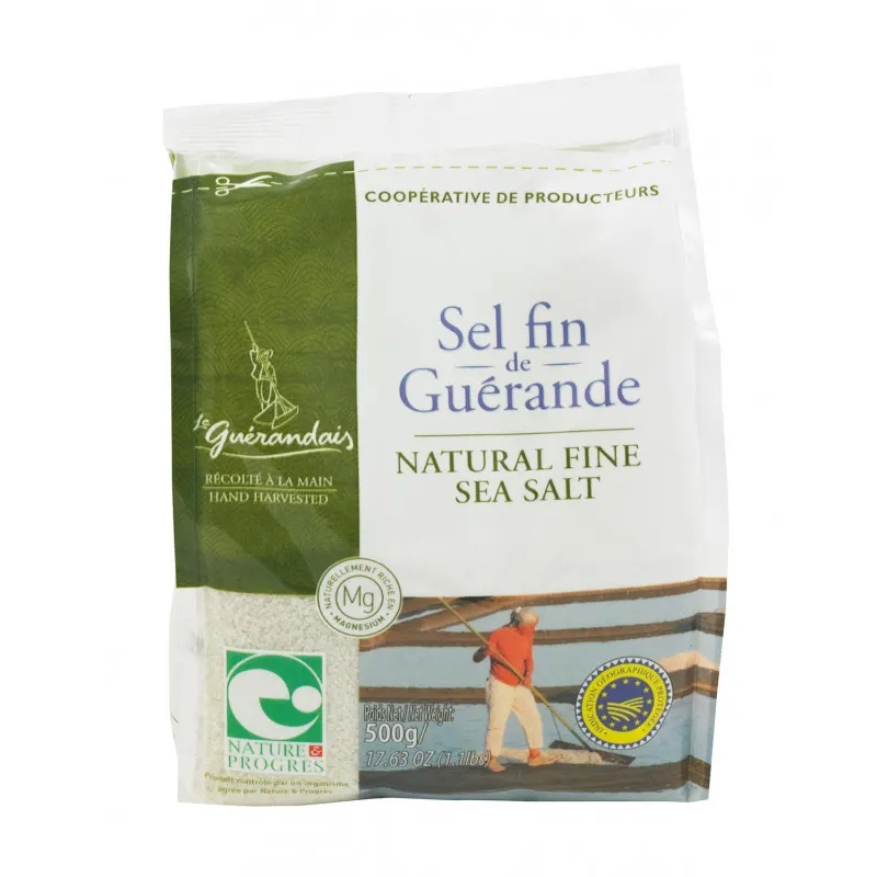 Guérande Fine Salt Bag 500g IGP and NATURE & PROGRES, SEL DE GUERANDE