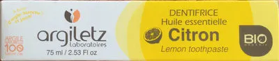 Organic Lemon Toothpaste (75ML) ARGILETZ, ARGILETZ