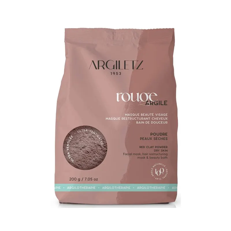 Ultra-Ventilated Red Clay Powder 200g, ARGILETZ