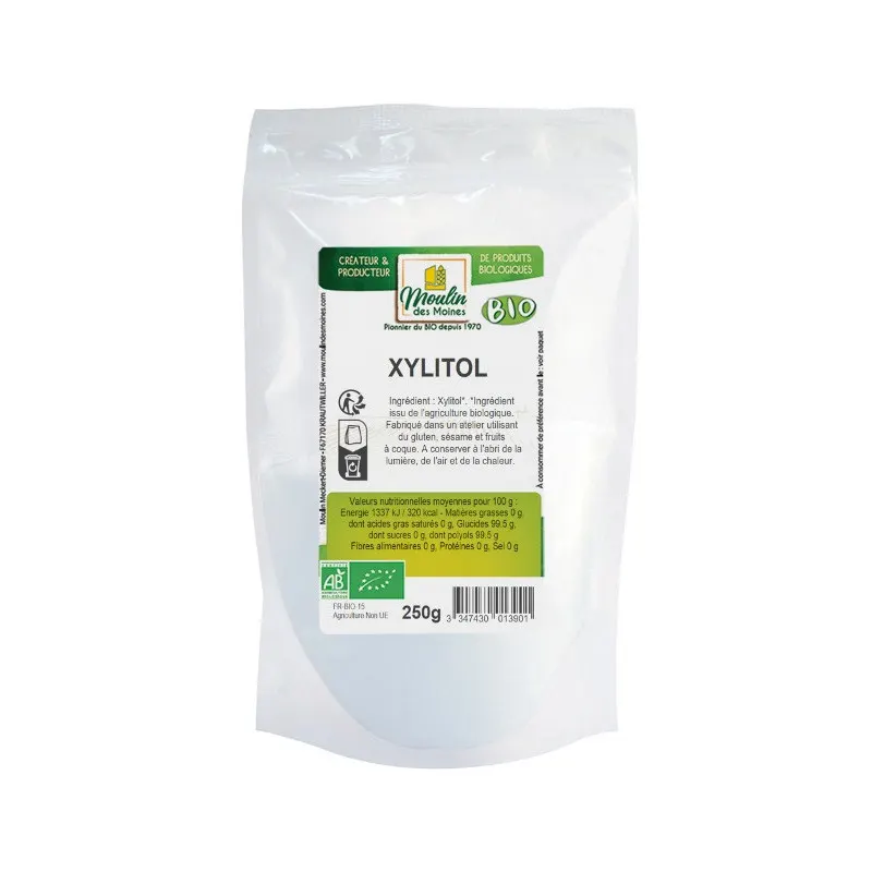 Xylitol cristalisé, sucre issu du bouleau 250g, MOULIN DES MOINES