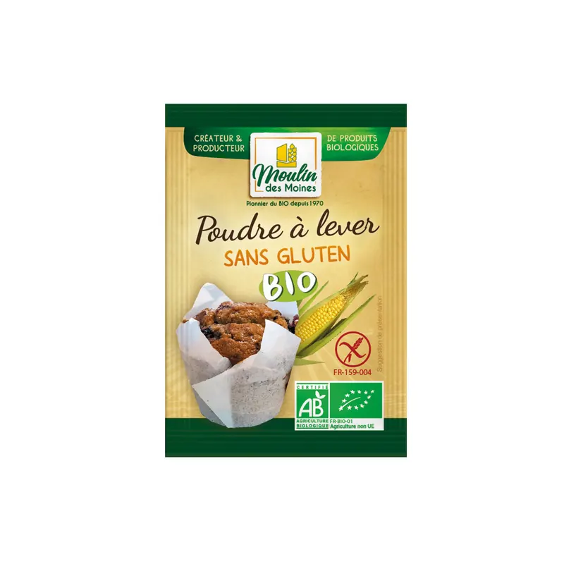 Organic Gluten Free Baking Powder - 8x10g, MOULIN DES MOINES