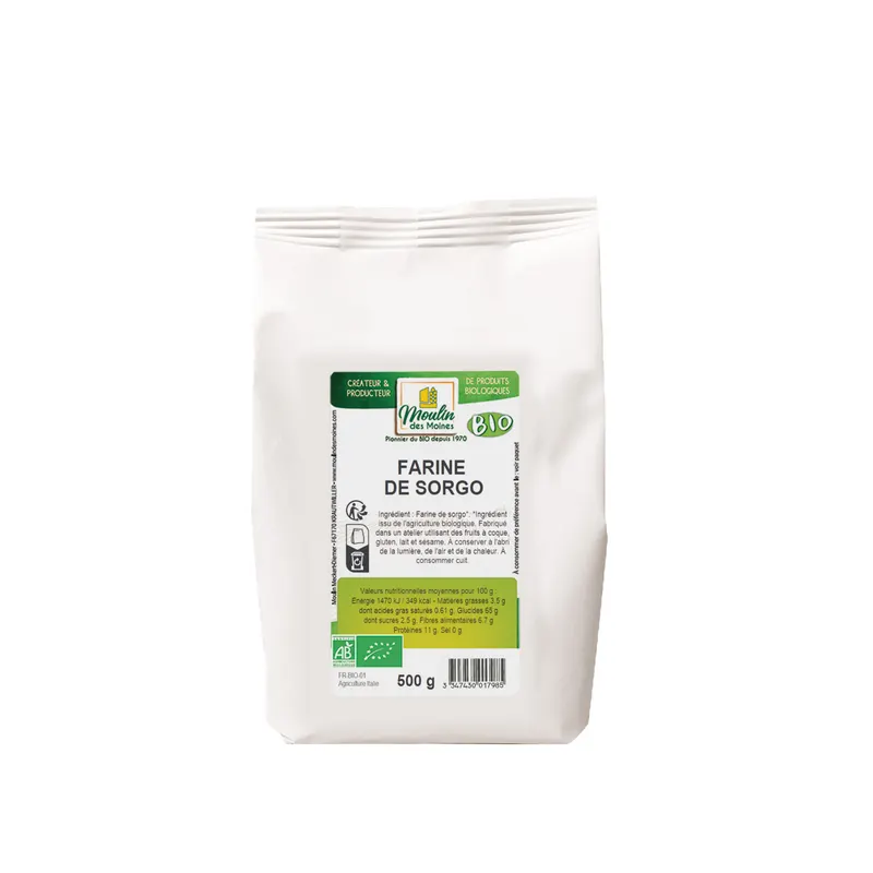 Organic Sorghum Flour - 500g, MOULIN DES MOINES