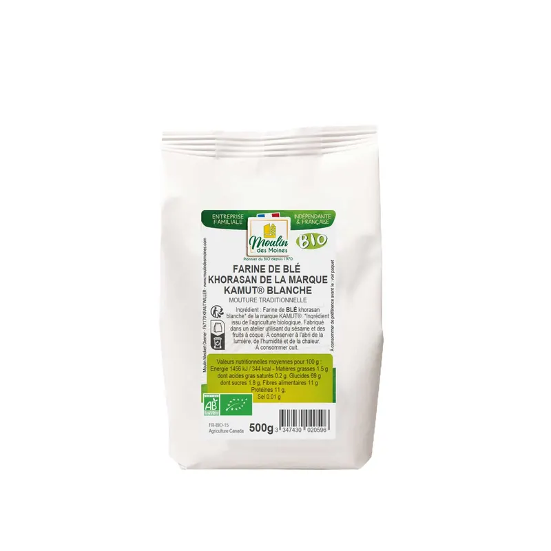 Organic Khorasan Wheat KAMUT® White Flour T65 - 500g, MOULIN DES MOINES