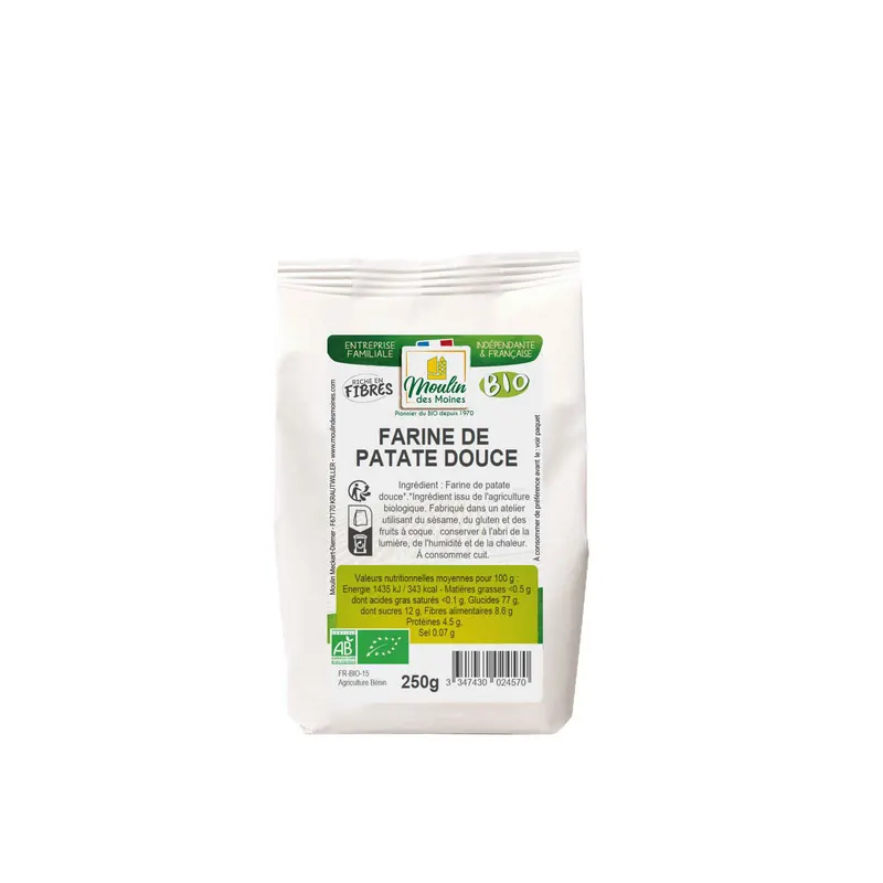 Organic Sweet Potato Flour - 250g, MOULIN DES MOINES