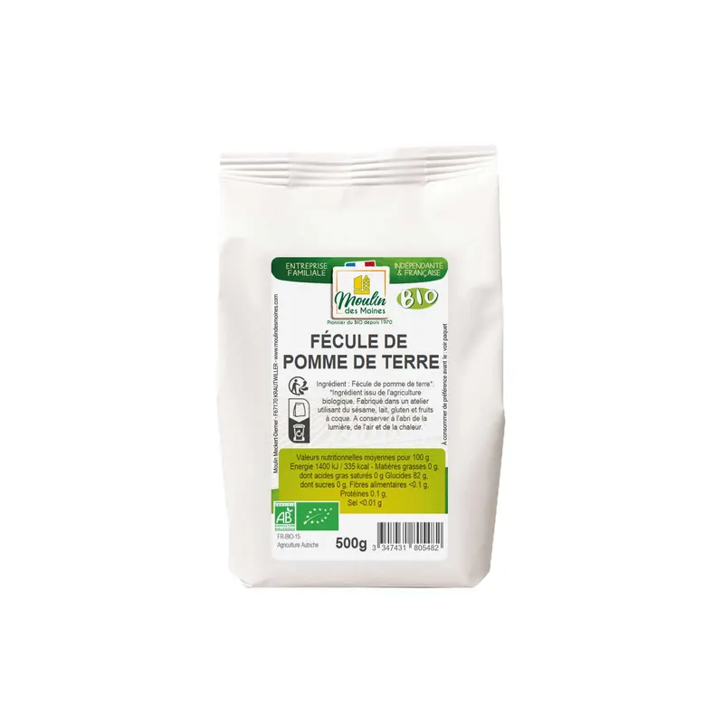 Organic Potato Starch - 500g, MOULIN DES MOINES