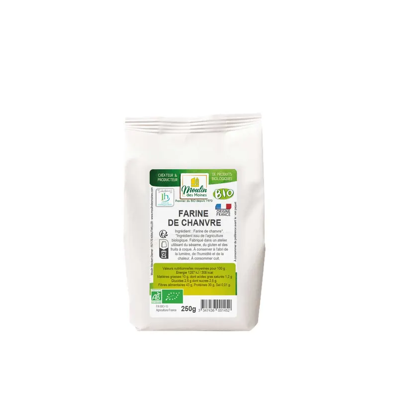 Organic Hildegarde Hemp Flour - 250g, MOULIN DES MOINES