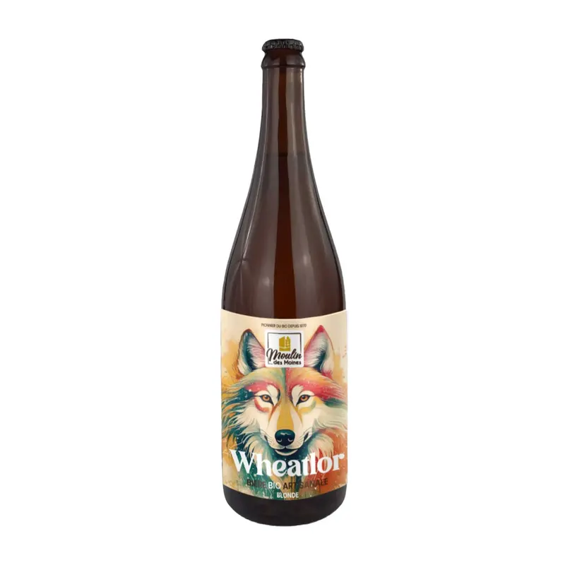 Organic Blonde Beer Wheatlor - 75cl, MOULIN DES MOINES