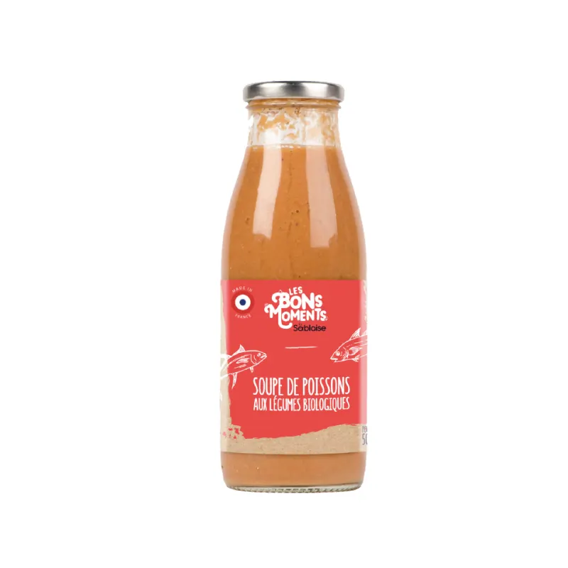 Organic Fish Soup (35%) with Vegetables 490g, LES BONS MOMENTS